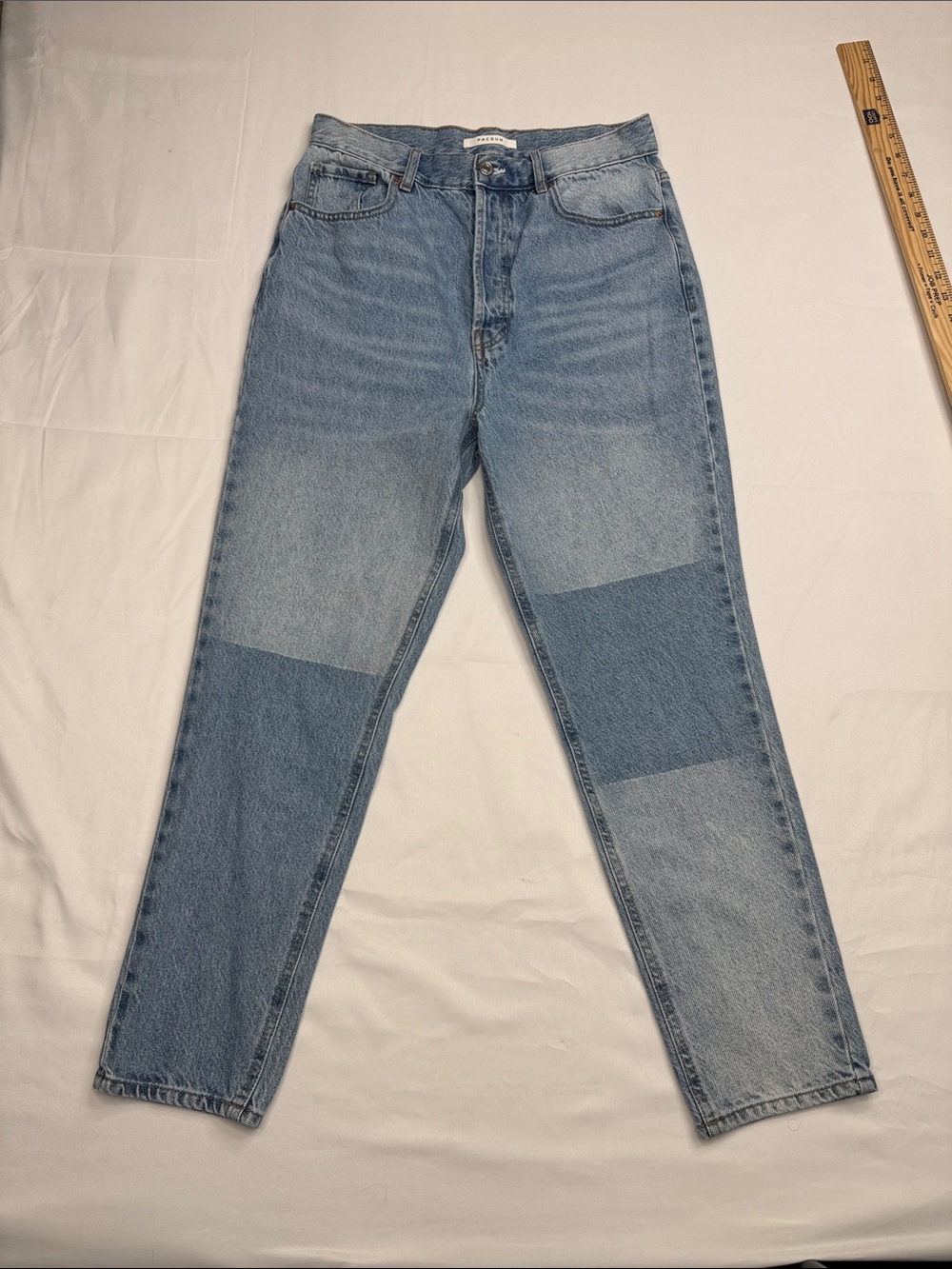 PacSun Ultra High Rise Slim Button Fly two tone color block jeans size 29 denim